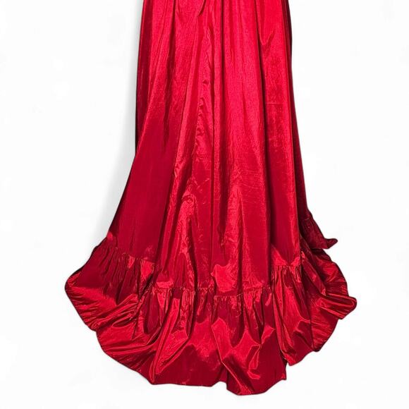 Mac Duggal Taffeta High Low Ruffle Gown in Red Size 2 New With Tag - Picture 7 of 14